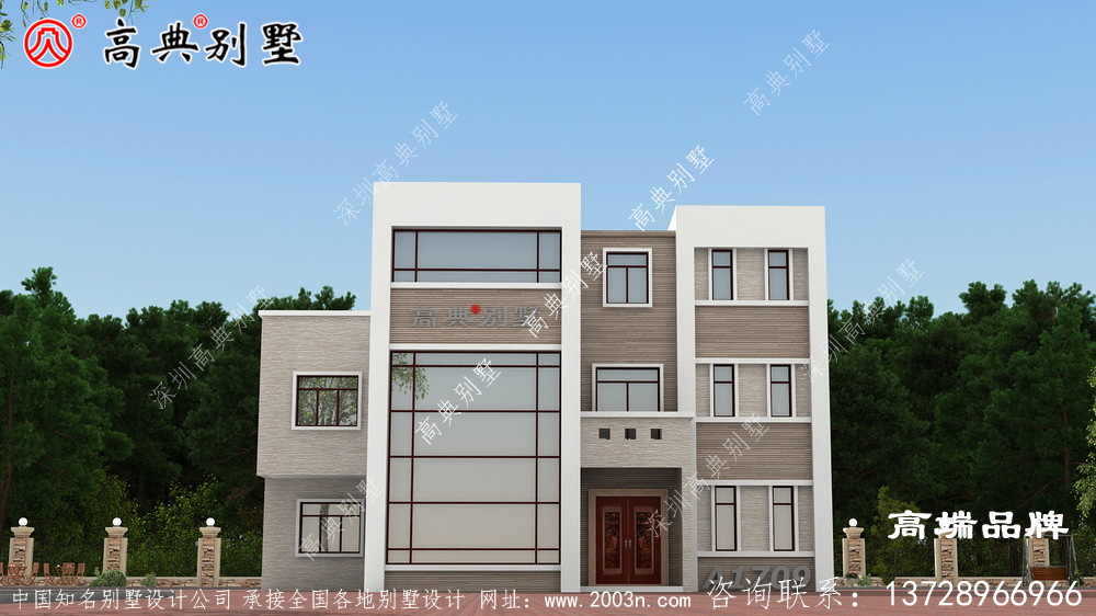 乡村三层现代自建房屋住宅