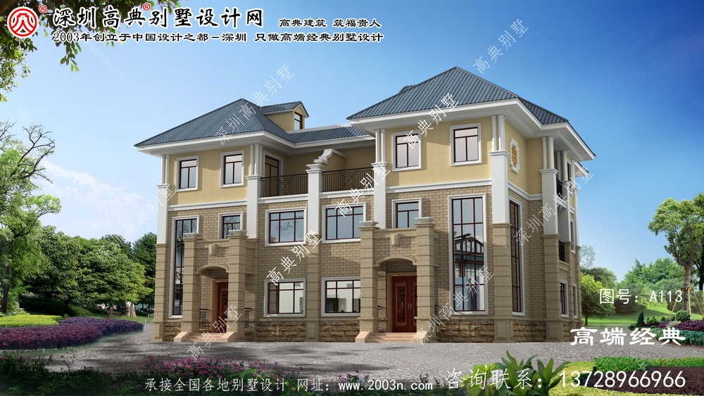 江苏省年轻人一定喜欢的法式三层双拼别墅住宅图