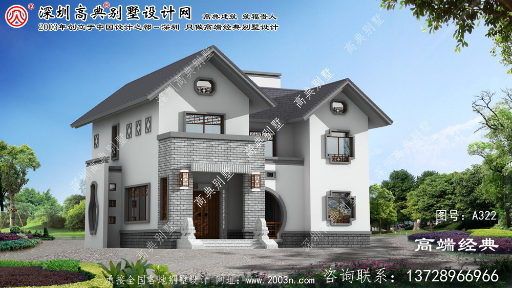 苍南县有质感有韵味的两层中式别墅
