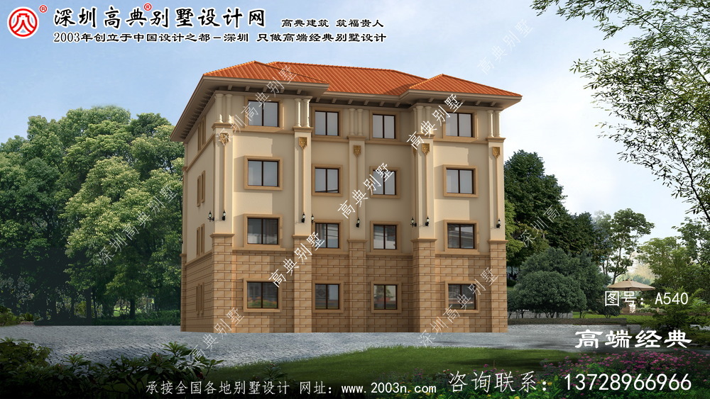 金华市双拼豪华四层别墅设计图