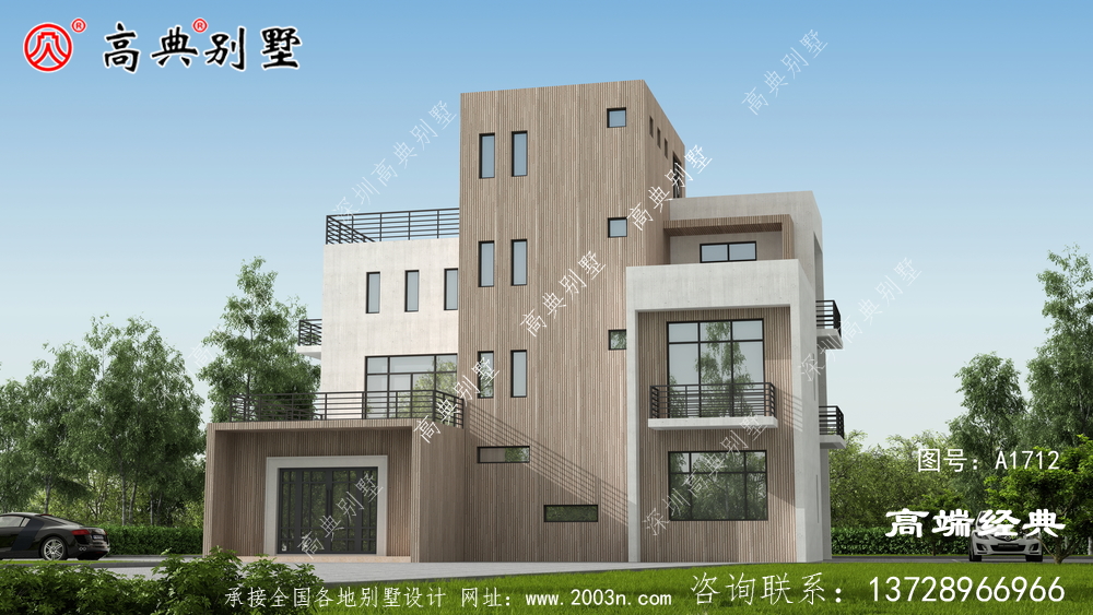 安徽省宁国市农村四层平屋顶楼房户型方案设计，外观挺大气，50万左右