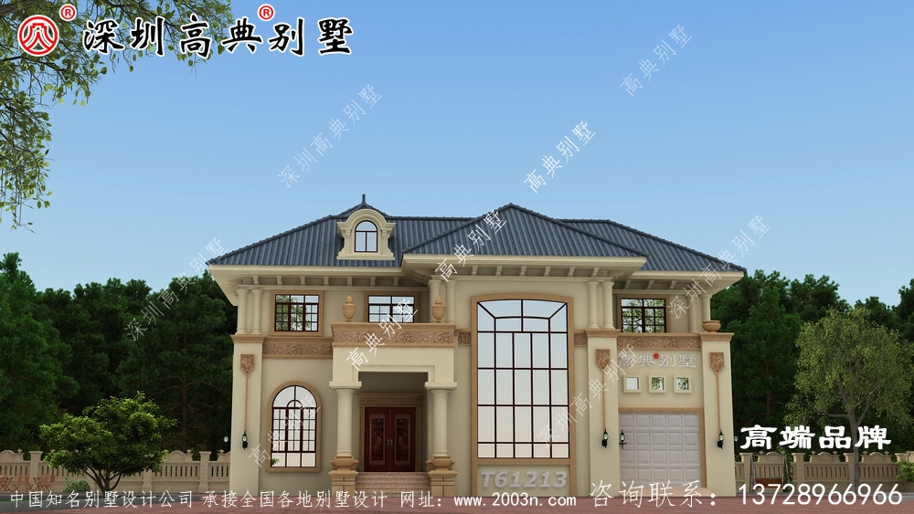 二层欧式农村小别墅，豪华大气，干挂石材，造价35万