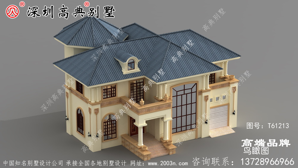 二层欧式农村小别墅，豪华大气，干挂石材，造价35万