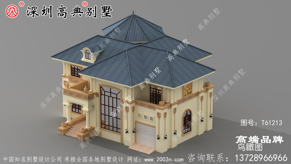 二层欧式农村小别墅，豪华大气，干挂石材，造价35万