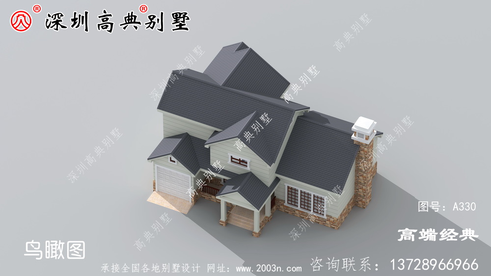 欧式二层房屋图，户型住着舒服，建房的好选择
