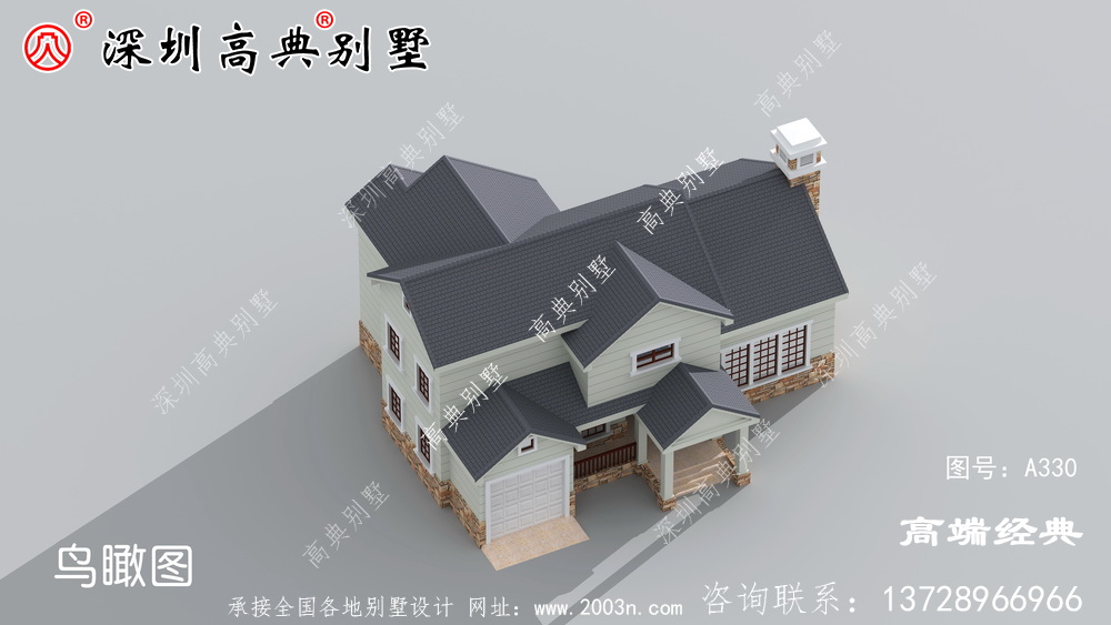 欧式二层房屋图，户型住着舒服，建房的好选择