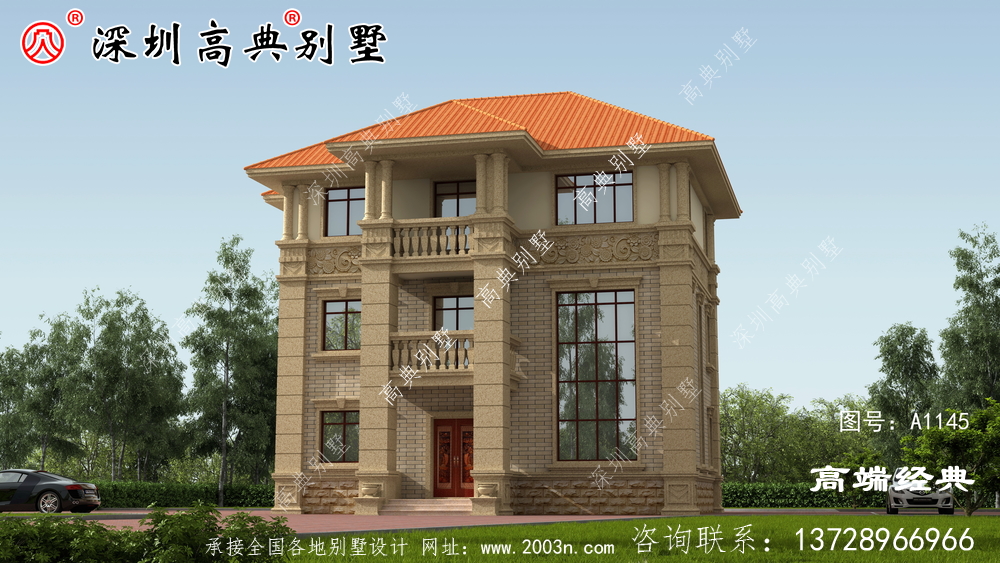 三层小楼建筑设计图，精致高雅，农村建房必备