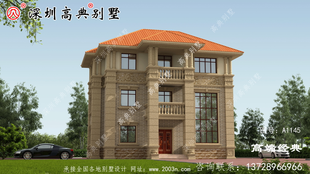 三层小楼建筑设计图，精致高雅，农村建房必备