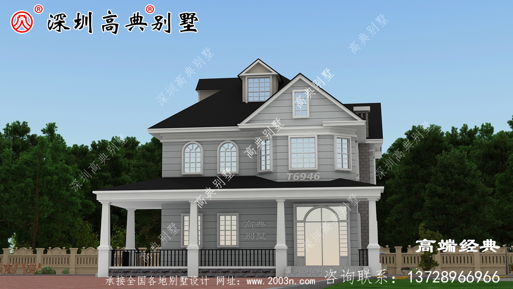 欧式二层房子设计图，三代不过时，建了亲戚朋友都羡慕