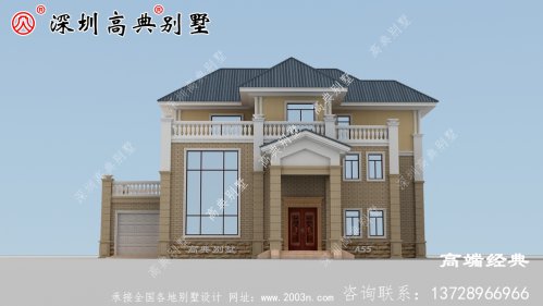 乡村简约美观的三层设计图，户型方正