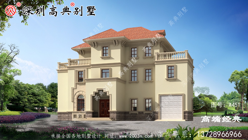 三层带阳台别墅设计图，准备建房的朋友可千万别错过