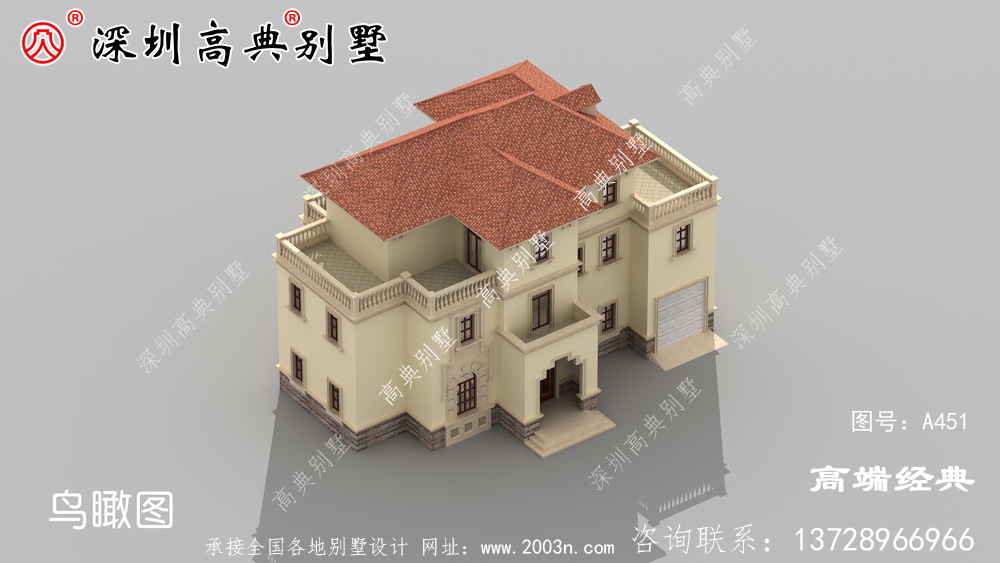 三层带阳台别墅设计图，准备建房的朋友可千万别错过