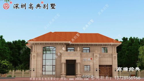 农村简单二层别墅图，效果图和平面图