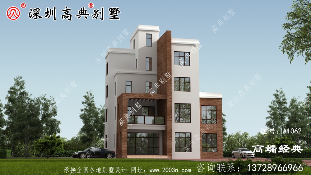 农村自建五层漂亮楼房图，外观气派，选一套回家建造吧！
