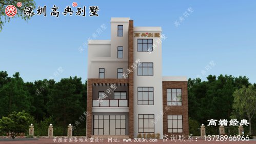 农村自建五层漂亮楼房图，外观气派，