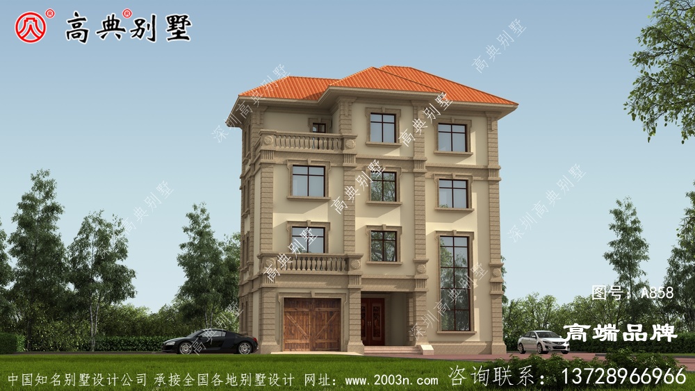 农村四层别墅八角窗的设计整个建筑非常通透