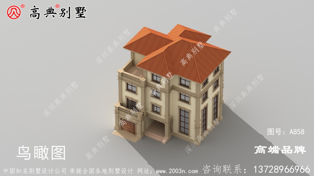 农村四层别墅八角窗的设计整个建筑非常通透