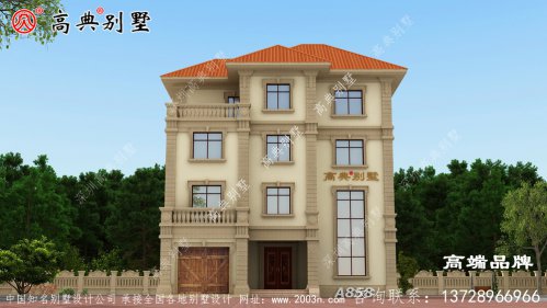 农村四层别墅八角窗的设计整个建筑非