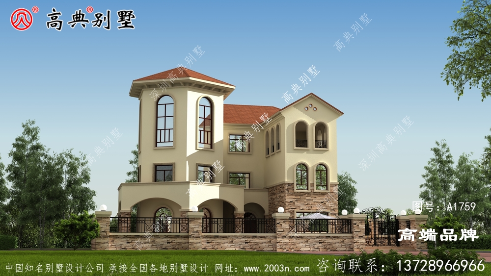 欧式独栋别墅设计图，掏空积蓄也要建！