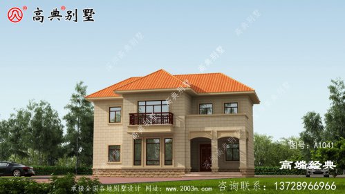 这款欧式两层别墅，外观造型周正，给