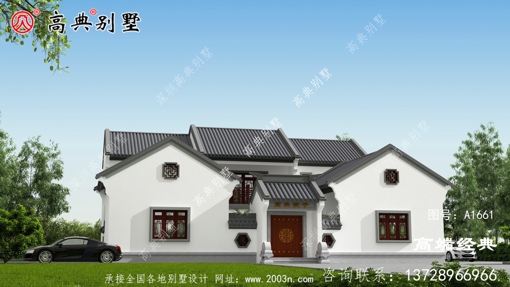 简约中式庭院两层别墅，建房无压力