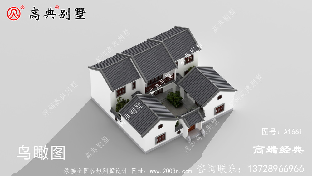 简约中式庭院两层别墅，建房无压力