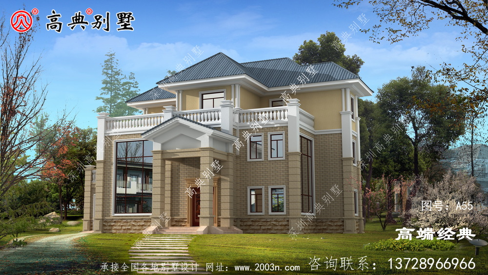 乡村欧式别墅设计图，这配色简直不要太美