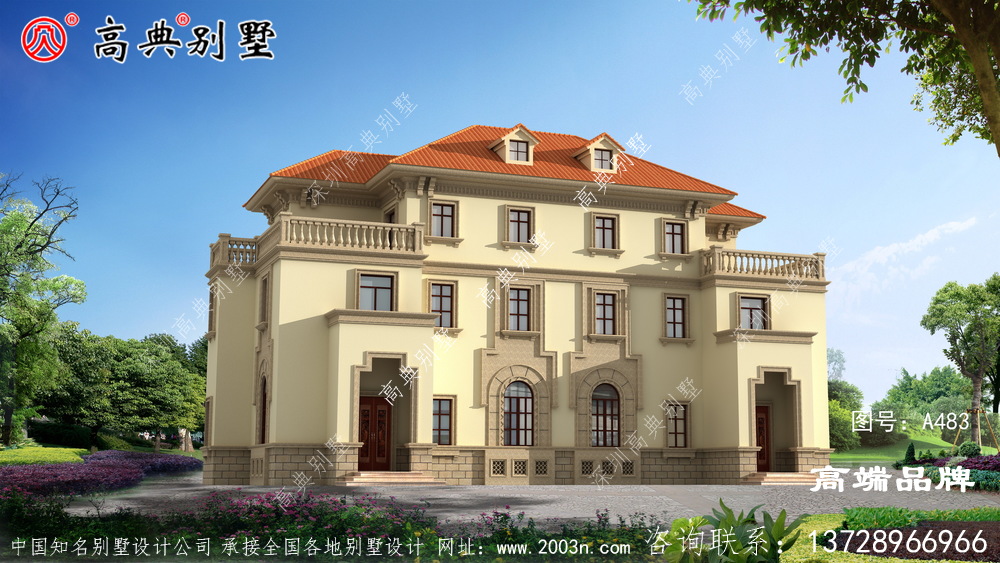 欧式三层简约大气别墅设计图，看完我也想回家建房了