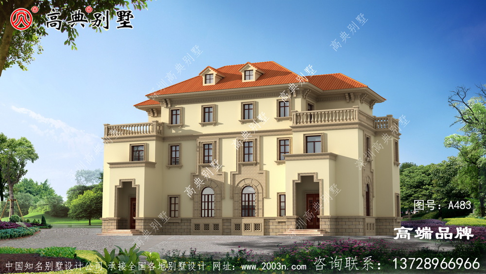 欧式三层简约大气别墅设计图，看完我也想回家建房了